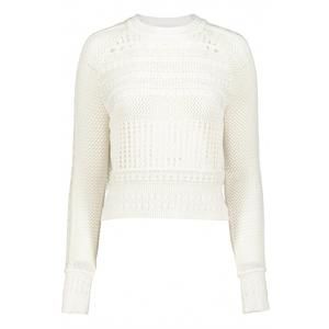 NEW BISHOP + YOUNG good sport pointelle sweater in white
